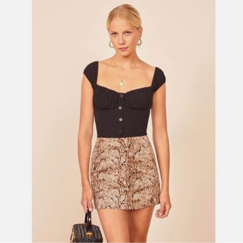 Reformation Snake Skirt